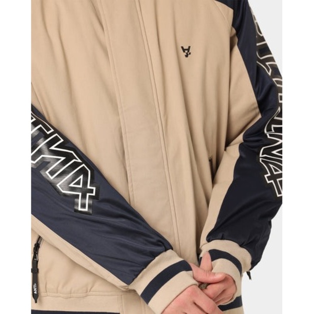 ANTI‎ ORDER Jacket Beige Blue Full Zip Athletic Track Jacket Mens Large - Picture 11 of 13
